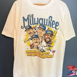 Vintage 90'S Milwaukee Brewers Baseball Tee shirt graphic all sizes